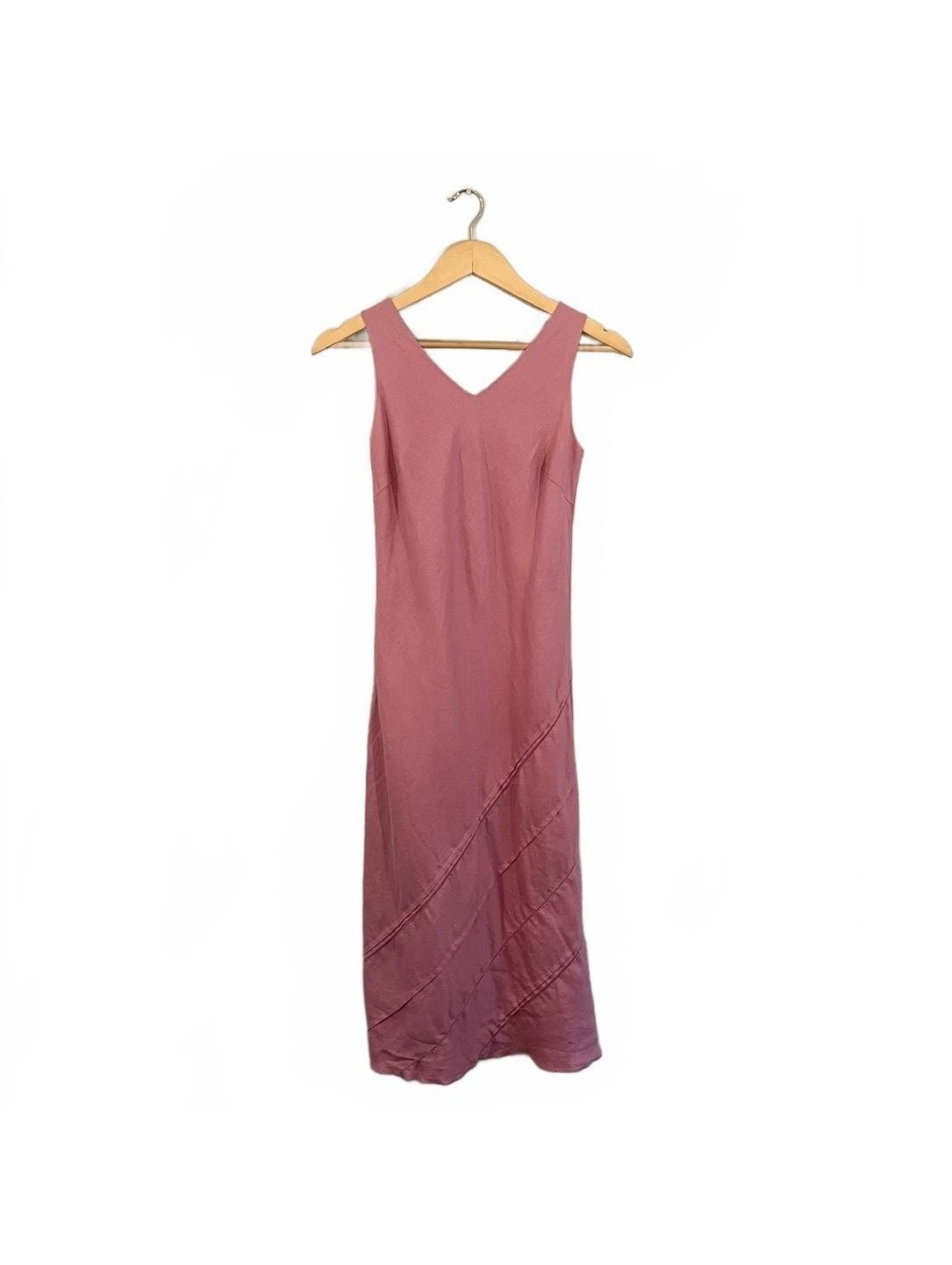 Vintage 90’s Pink Linen Sheath Sleeveless Midi Dress Feminine Fairy
